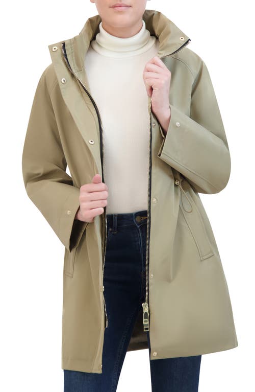 Rebecca Minkoff Oversize Water Repellent Hooded Rain Jacket In Khaki