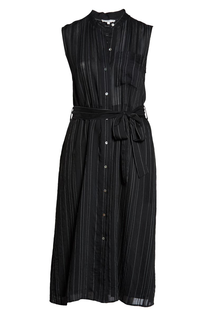 Vince Stripe Sleeveless Shirtdress, Alternate, color,