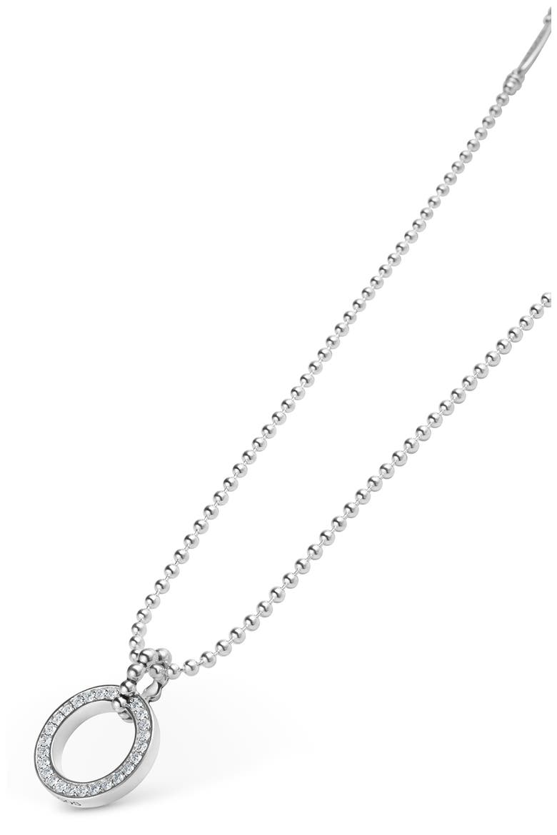 Caviar Spark Diamond Circle Pendant Necklace, Alternate, color, SILVER