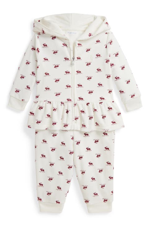 Reindeer Print Hooded Jacket & Pants (Baby)