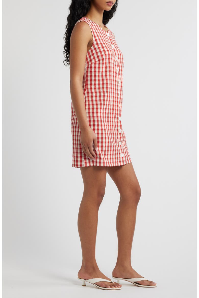 Saylor Gingham Minidress, Alternate, color, RED/ IVORY