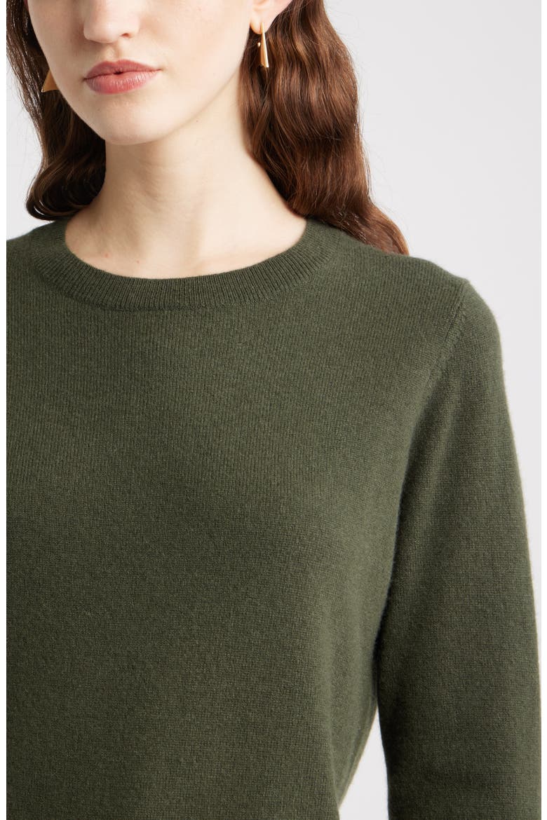 Cashmere Crewneck Sweater, Alternate, color, GREEN DUFFEL