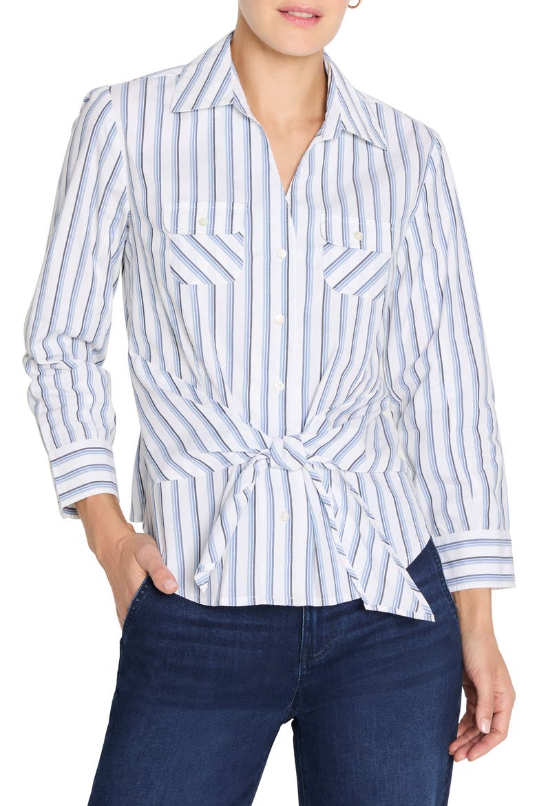 Iconic Stripe Tie Front Button-Up Shirt (Women) | Nordstrom