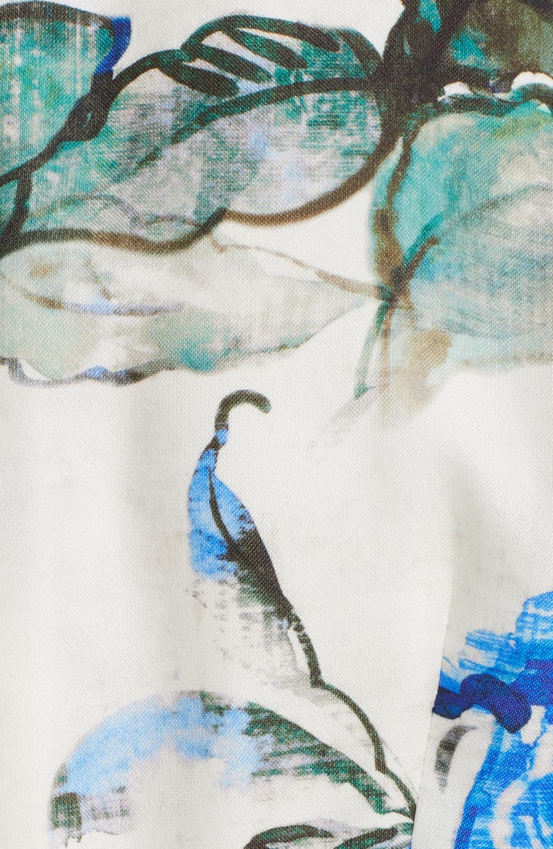 Carolina Herrera Floral Silk Midi Dress, Alternate, color,