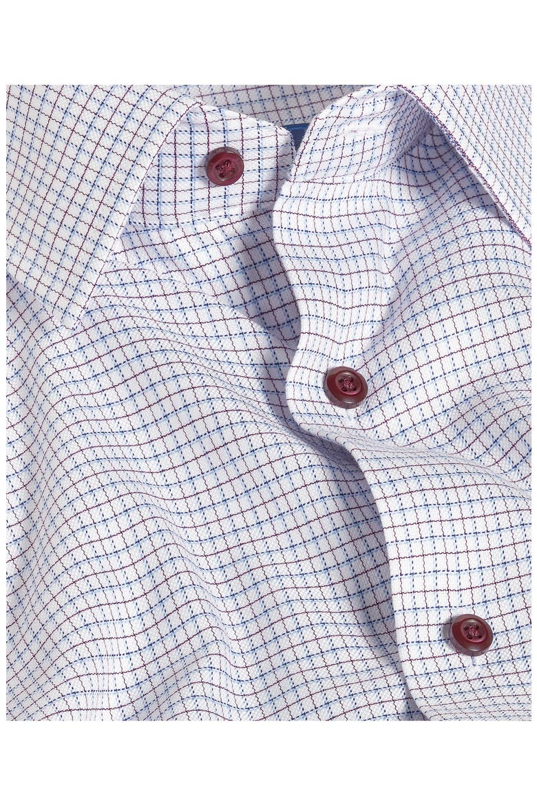 Regular Fit Dobby Check Dress Shirt, Alternate, color, BLUE/ MERLOT