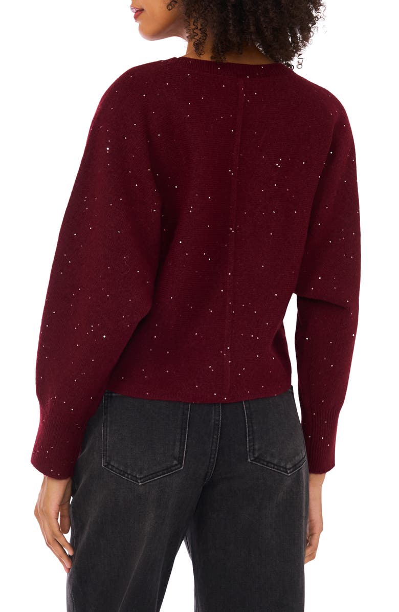 1.STATE Sparkle Crewneck Sweater, Alternate, color, Wine
