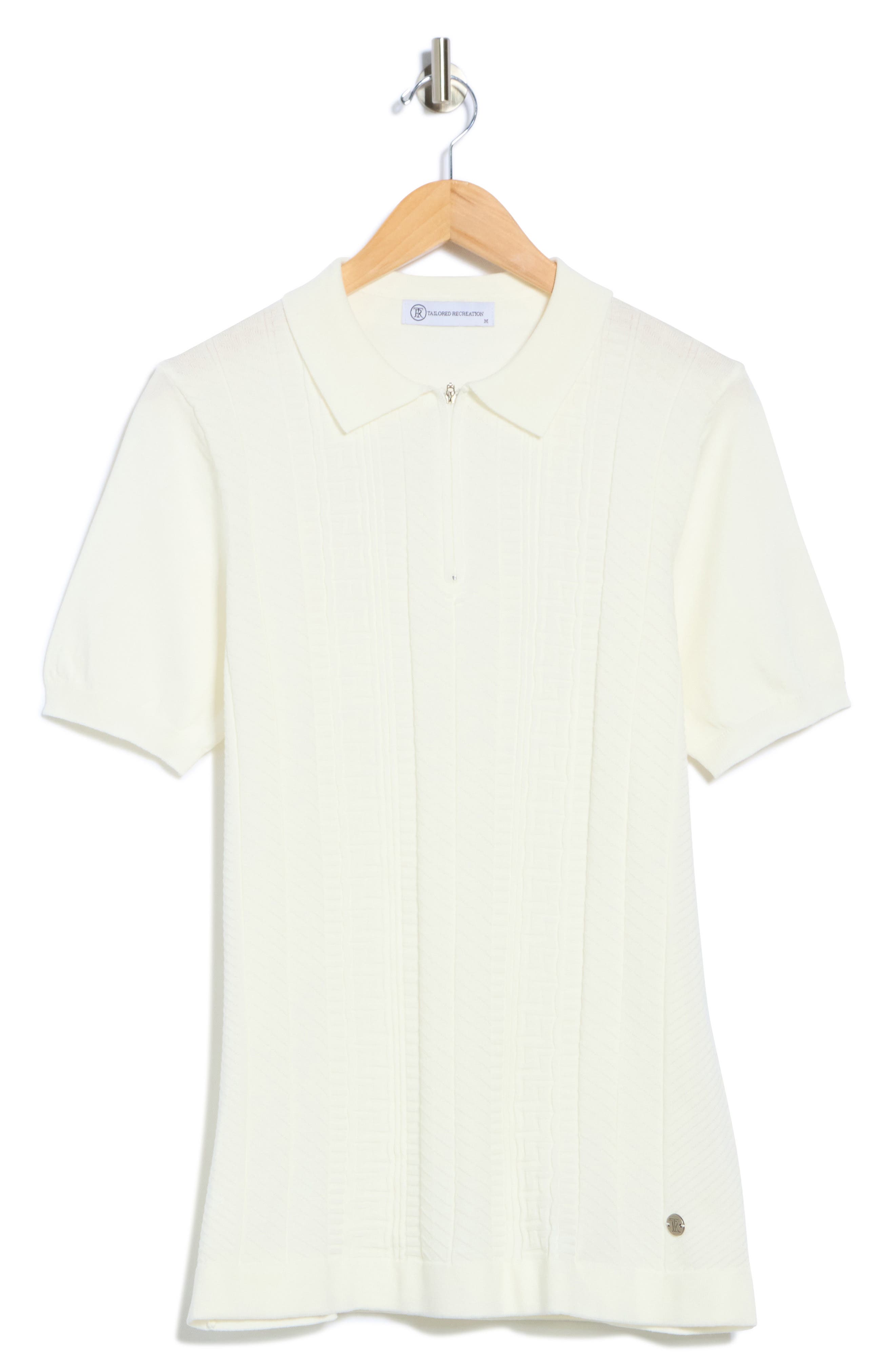 T.R. PREMIUM Cable Knit Short Sleeve Half Zip Sweater (Men) | Nordstromrack