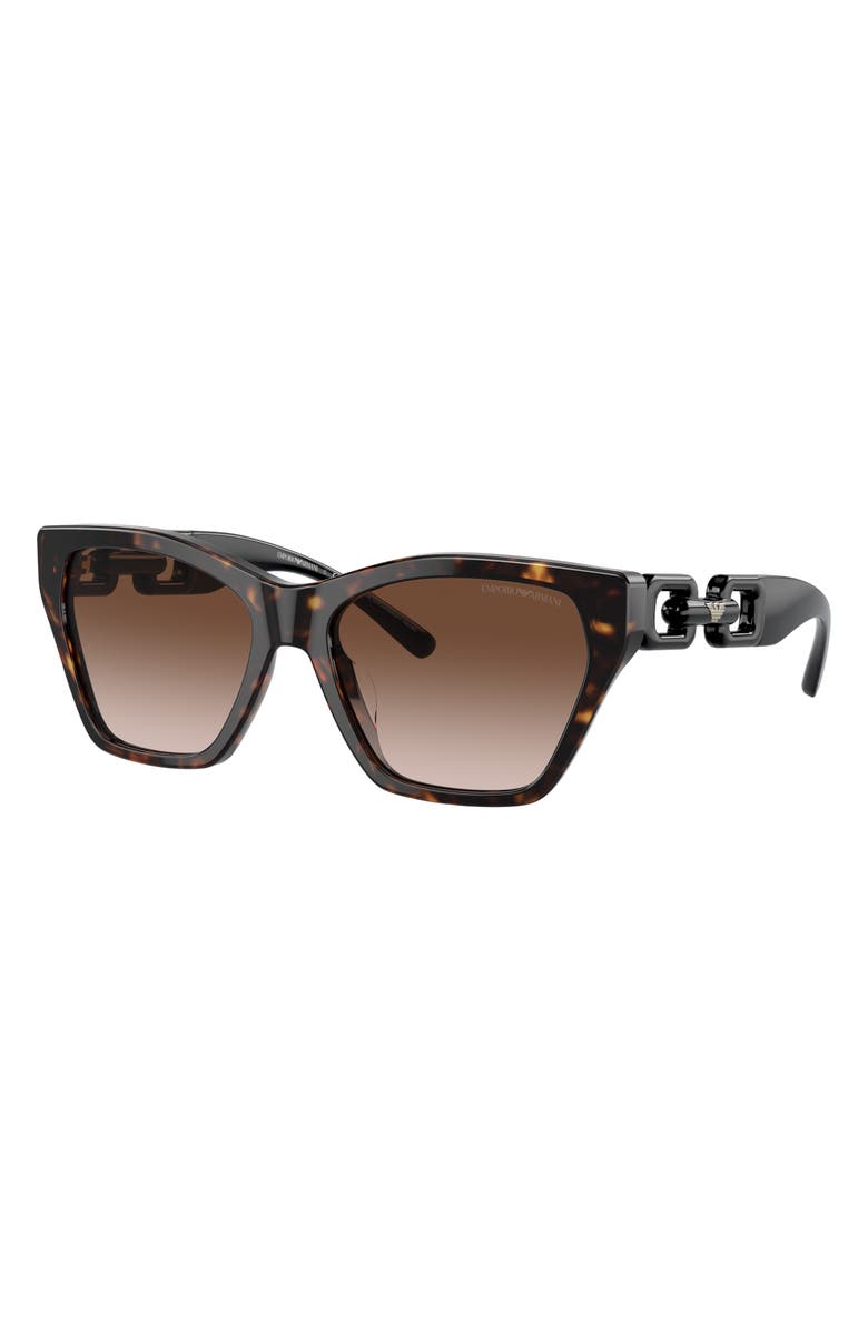 Emporio Armani 55mm Gradient Cat Eye Sunglasses, Alternate, color, Shiny Hava