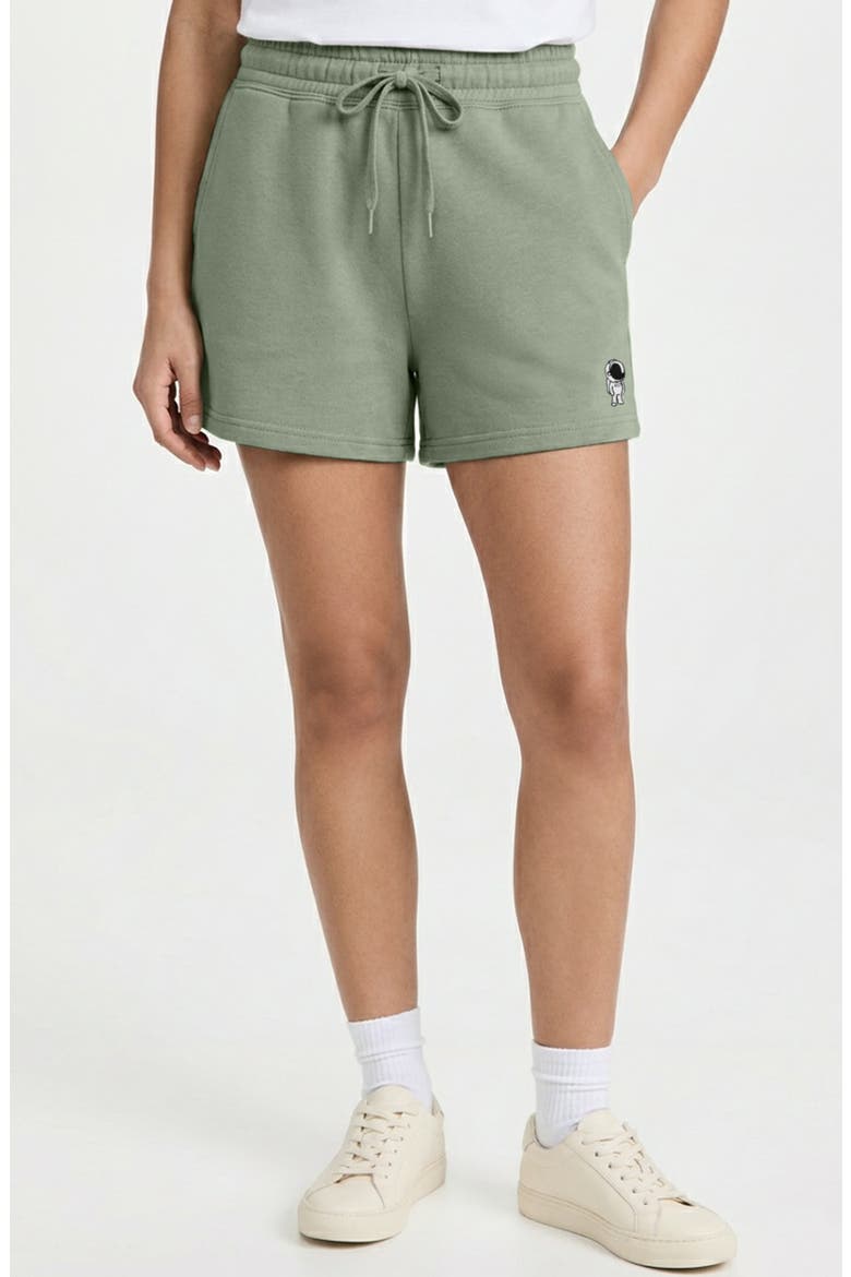 Womens Astronaut Midweight Washed Fleece Shorts, Alternate, color, Sage