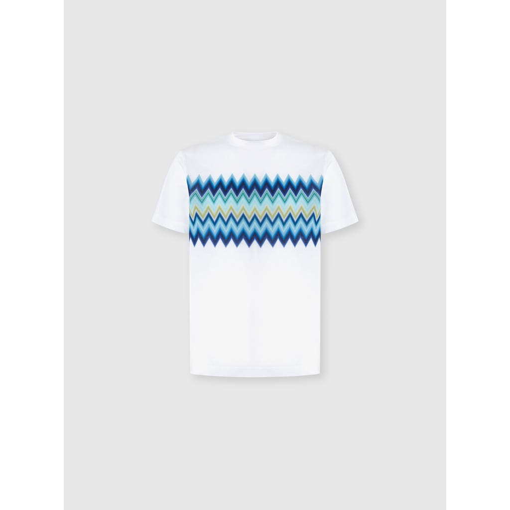 Missoni Short Sleeve T-shirt With Zigzag Insert In White