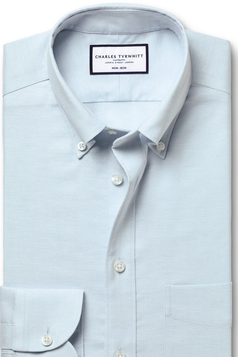 Non-Iron Stretch Oxford Shirt, Alternate, color, Sky Blue