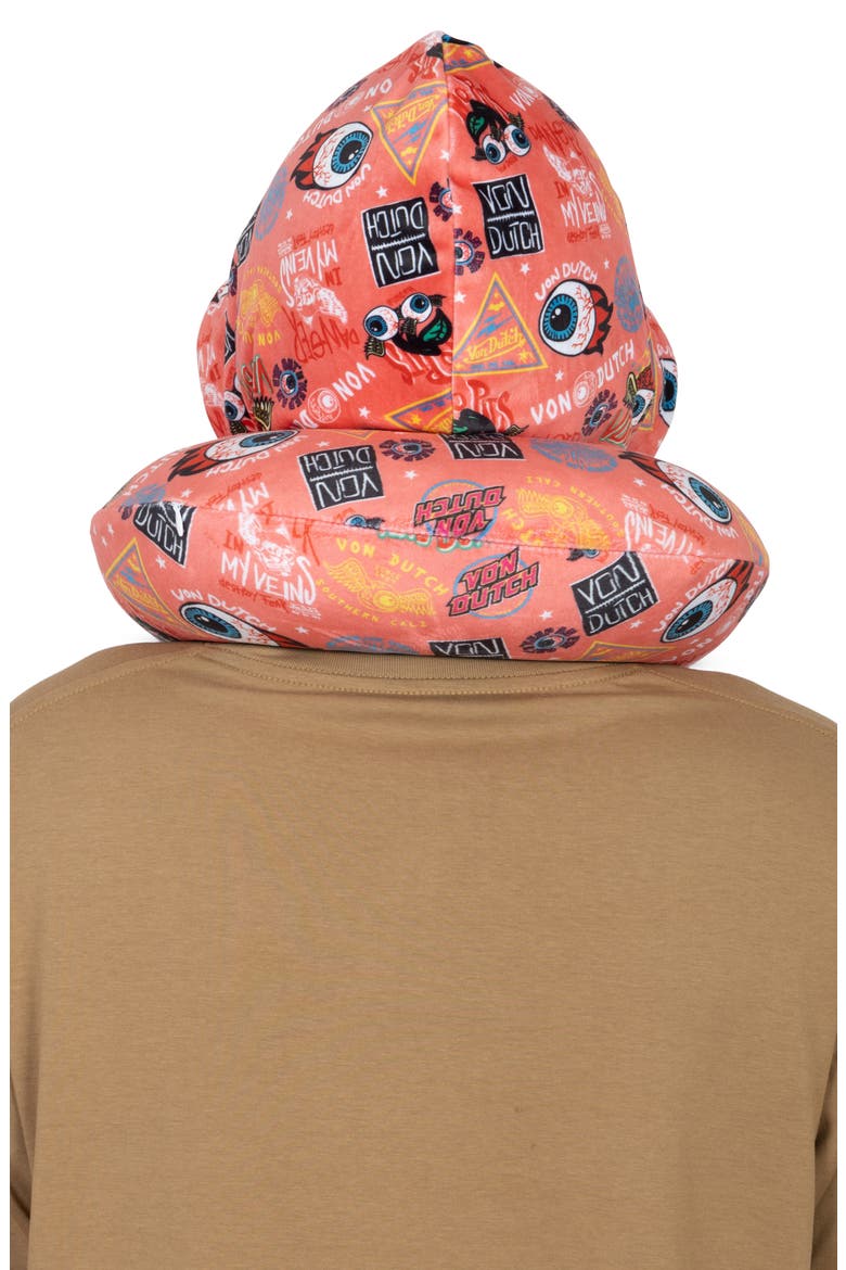 Jax Hooded Memory Foam Travel Neck Pillow, Alternate, color, Pink