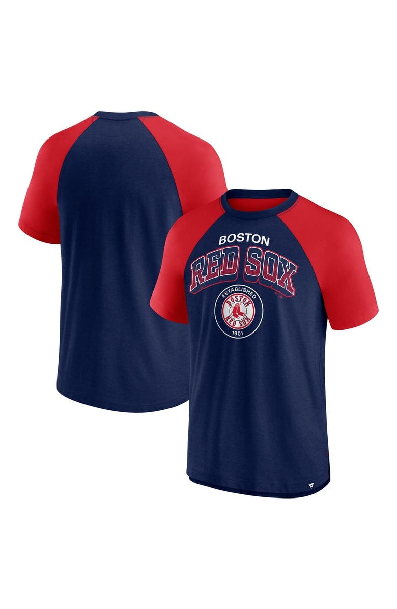 FANATICS Men's Fanatics Navy/Red Boston Red Sox Fundamentals Walk Off Raglan T-Shirt, Main, color, Navy