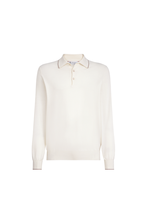 Cotton and cashmere knit polo