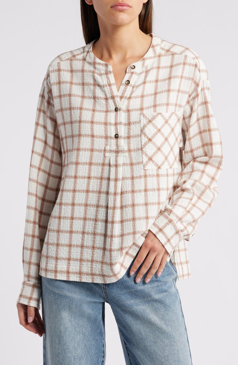 XÍRENA Makenzie Windowpane Check Popover Top, Main, color,