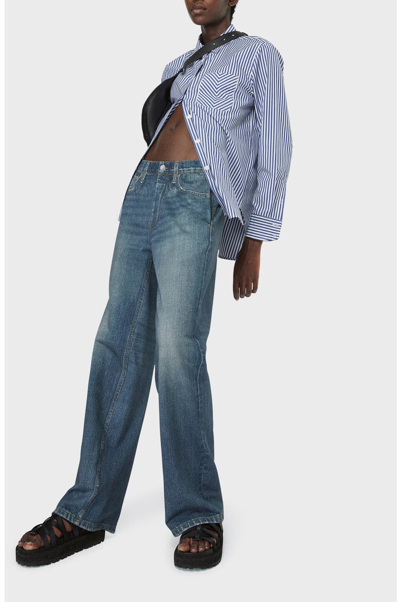 rb Miramar Pull On Wide Leg Cotton Terry Sweatpant Jeans, Alternate, color, LENOX