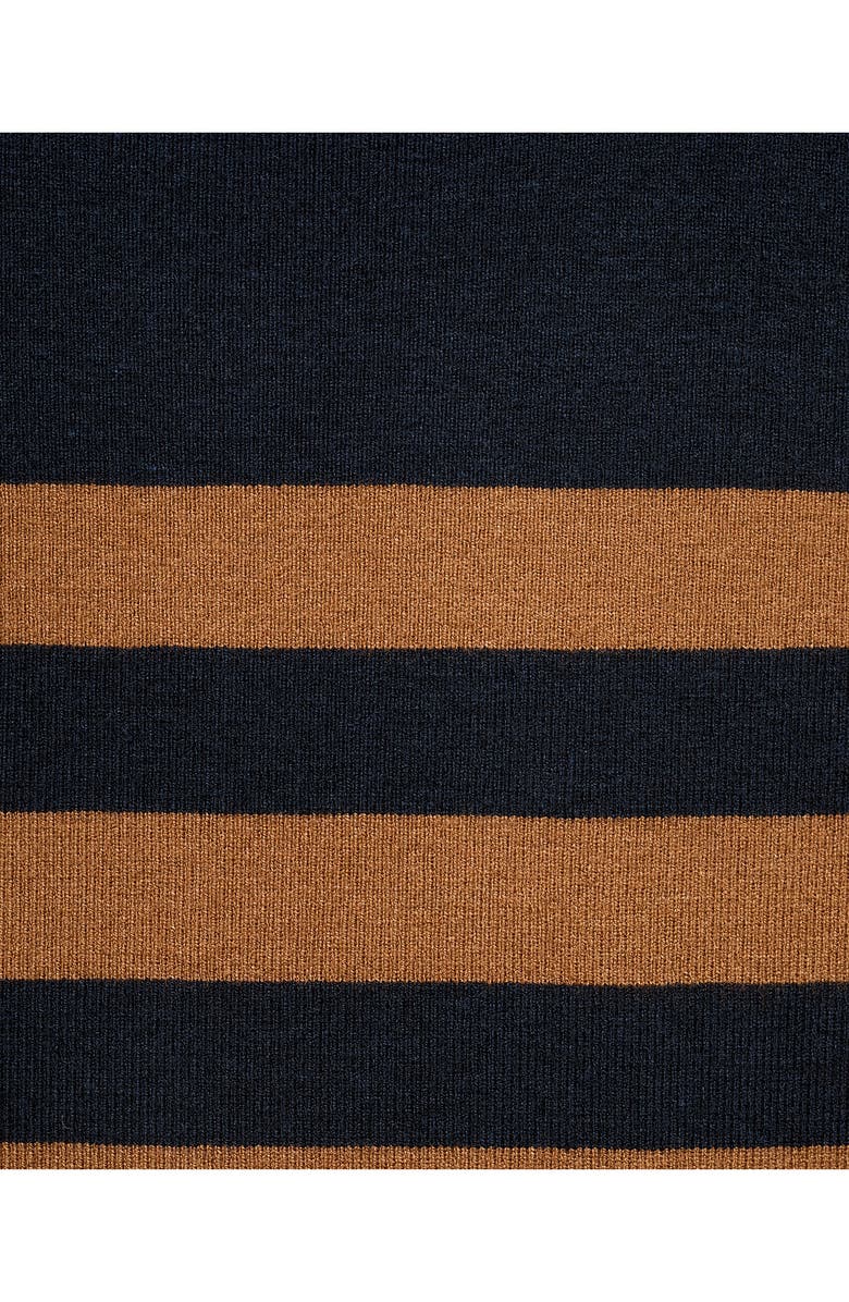 MANGO Perkins Stripe Mock Neck Sweater, Alternate, color, Tobacco Brown
