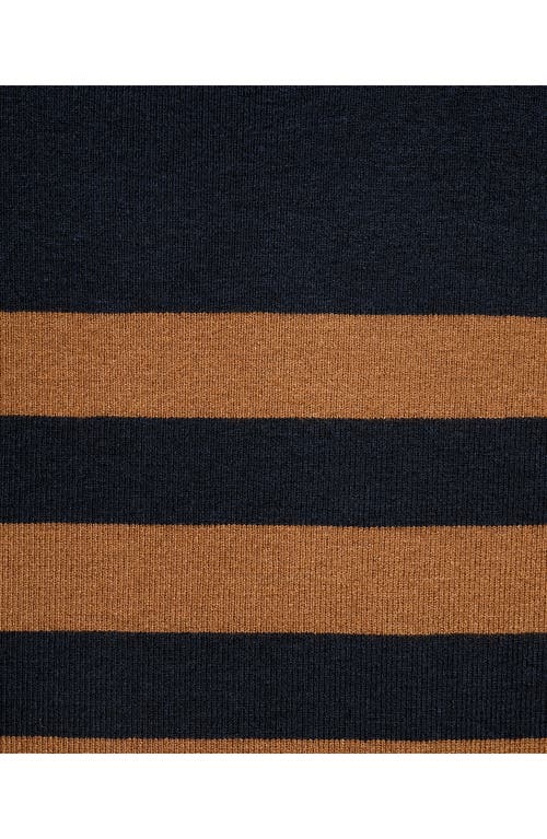 Mango Perkins Stripe Mock Neck Sweater In Black
