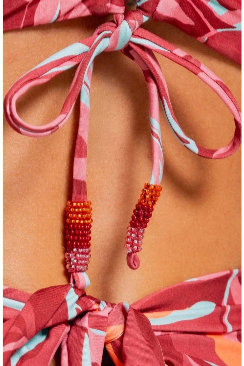 Underwire Bustier Bikini Top, Alternate, color, PINK MULTI