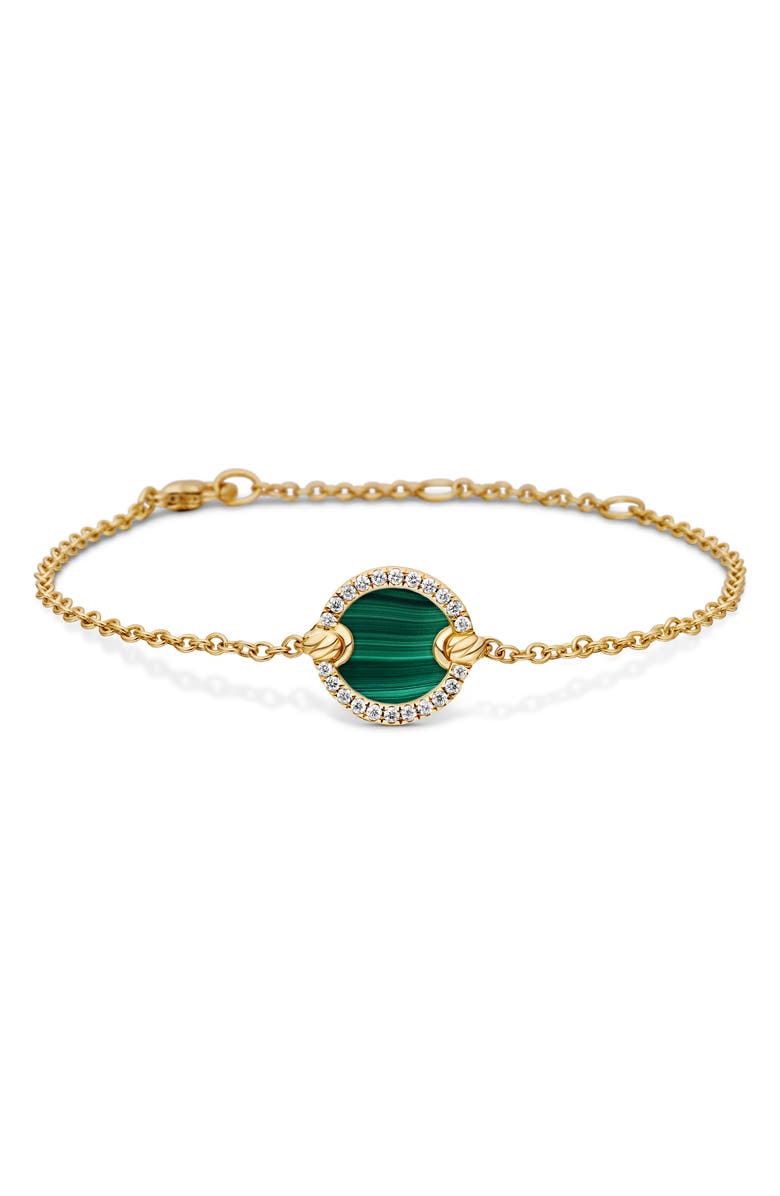 David Yurman Petite Elements Center Station Chain Bracelet with Semiprecious Stone & Diamonds, Main, color, 
