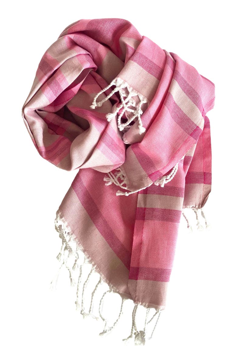 Eco Hilana Samara Sustainable Turkish Towel Pink, Alternate, color, Pink