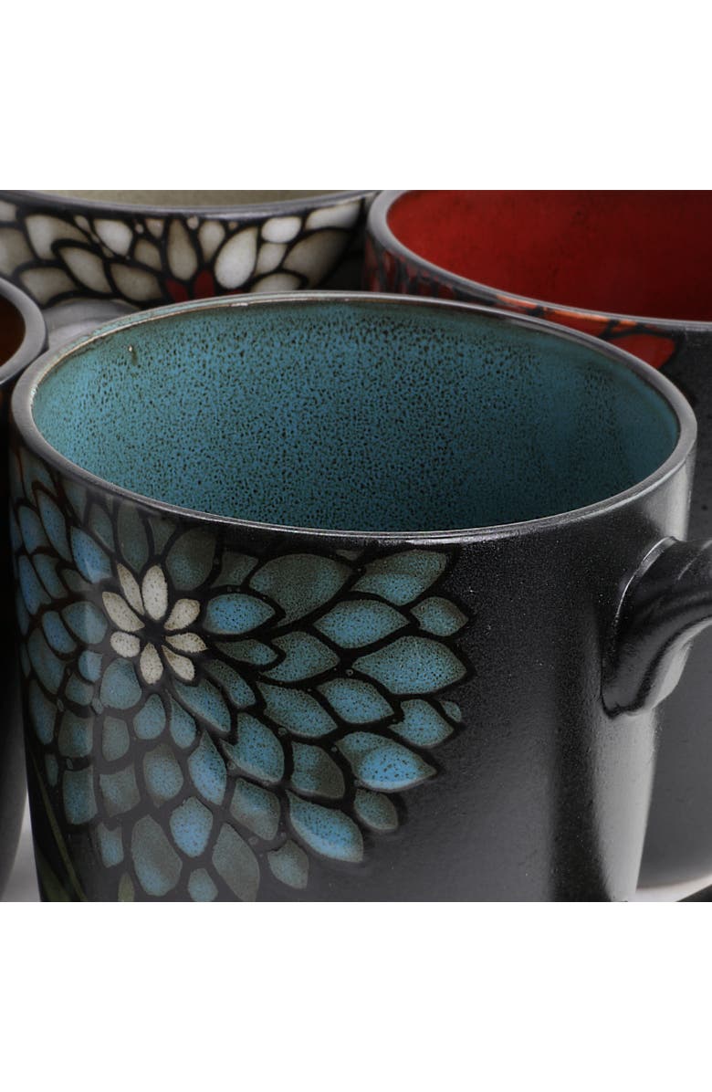 Gibson Home Gardenia Cafe 16 oz. Assorted Mug Set, Set of 4, Alternate, color,