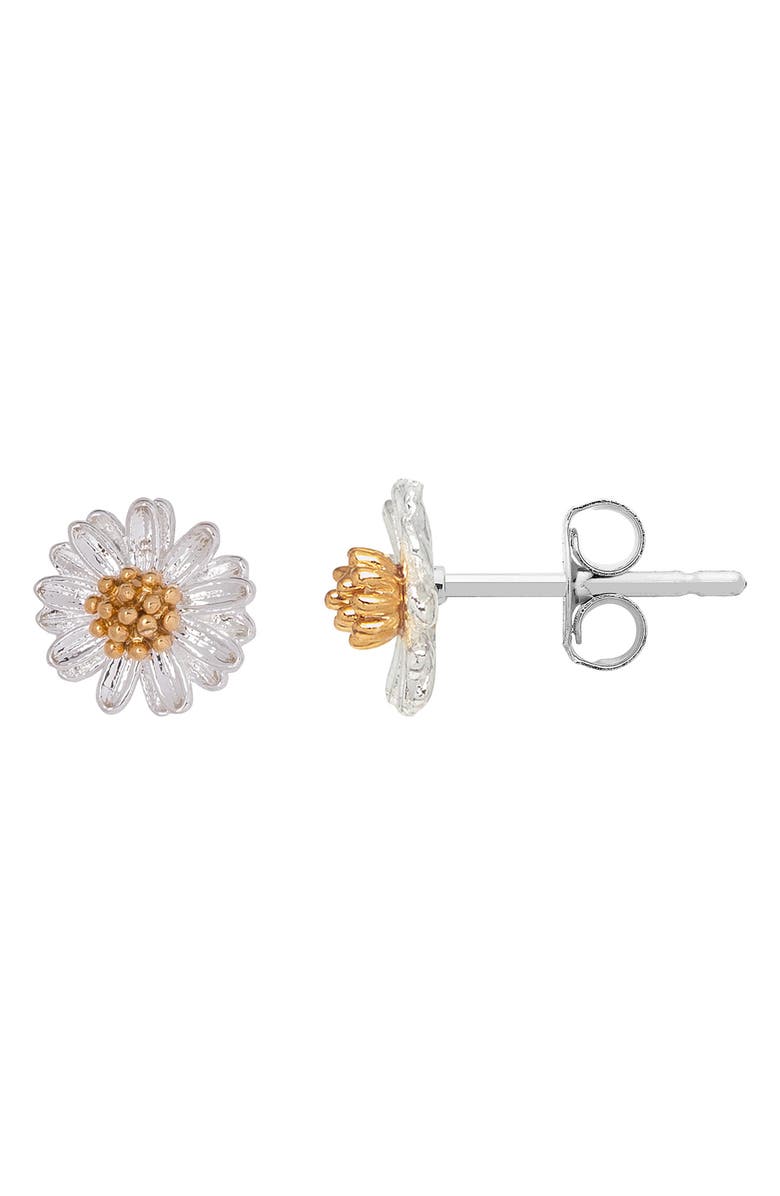 Estella Bartlett Mini Wildflower Stud Earrings, Alternate, color, Silver
