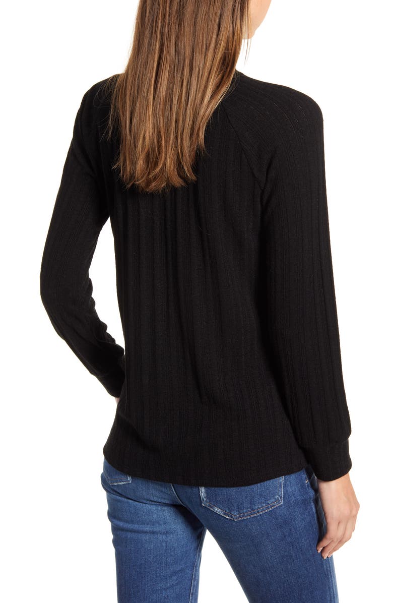 Loveappella Ribbed Long Sleeve Top, Alternate, color, 