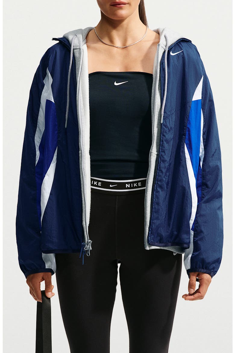 Sportswear Woven Track Jacket, Main, color, MIDNIGHT NAVY/ OLD ROYAL