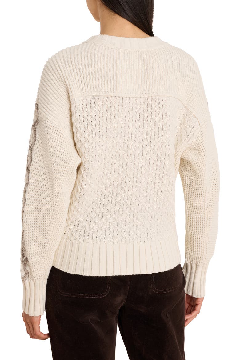 Criss Cross Sweater, Alternate, color, COCONUT