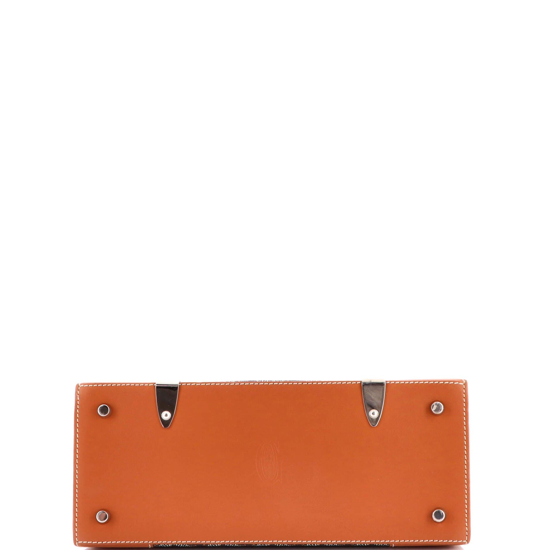 Pre-Owned Goyard Saigon Top Handle Bag Coated Canvas with Leather PM, Alternate, color, Brown