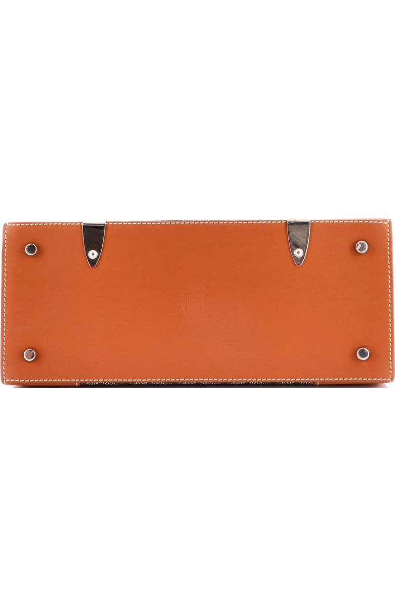 Pre-Owned Goyard Saigon Top Handle Bag Coated Canvas with Leather PM, Alternate, color, Brown