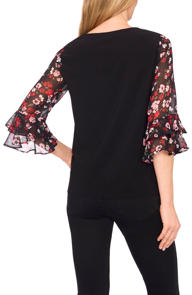 CeCe Ruffle Sleeve Top, Alternate, color, 