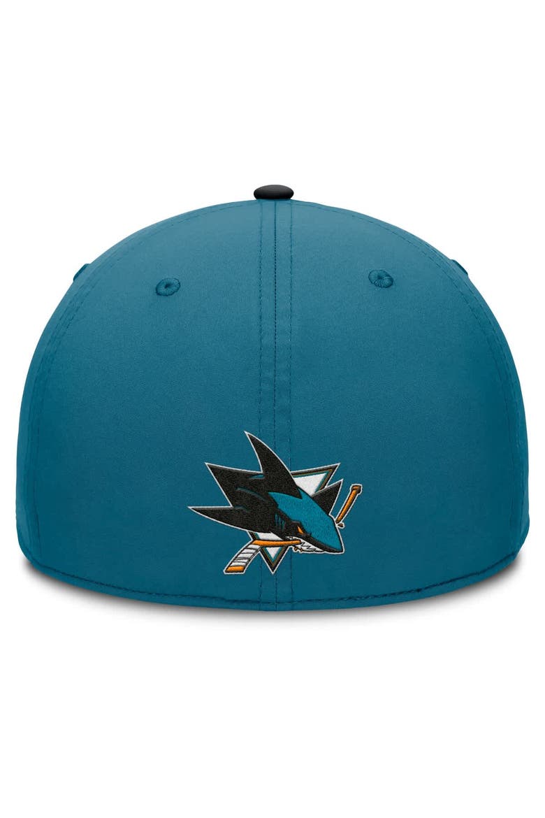 Men's Fanatics Teal/Black San Jose Sharks Authentic Pro Rink Team Code Flex Hat, Alternate, color, Teal