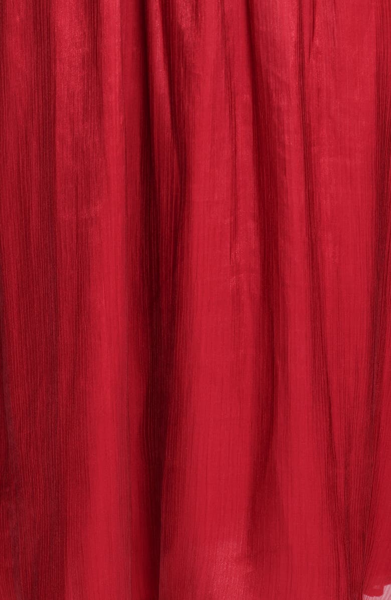 Petal & Pup Mila Strapless Bow Cutout Midi Dress, Alternate, color, Red