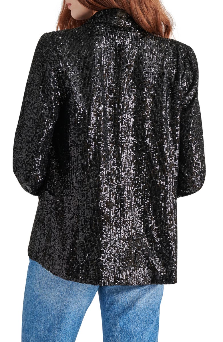 Steve Madden Payton Sequin Open Front Blazer, Alternate, color,