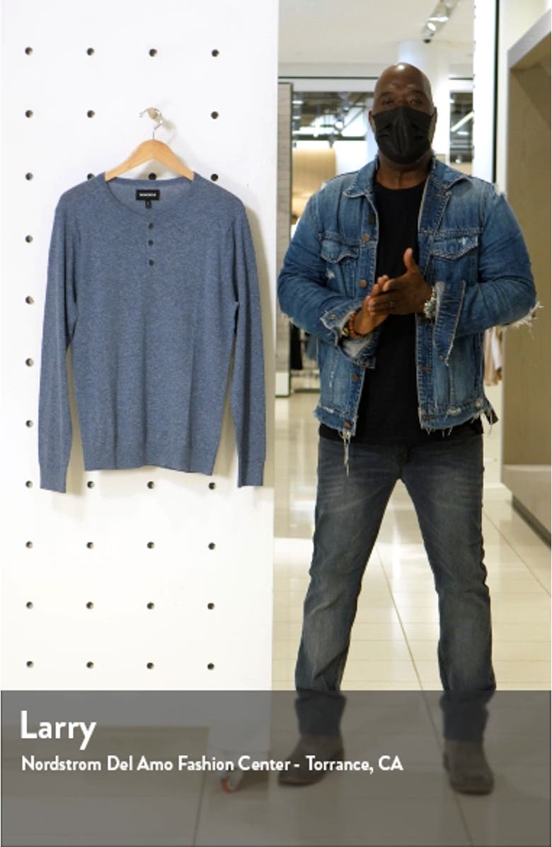 Cotton Blend Long Sleeve Henley Sweater, sales video thumbnail