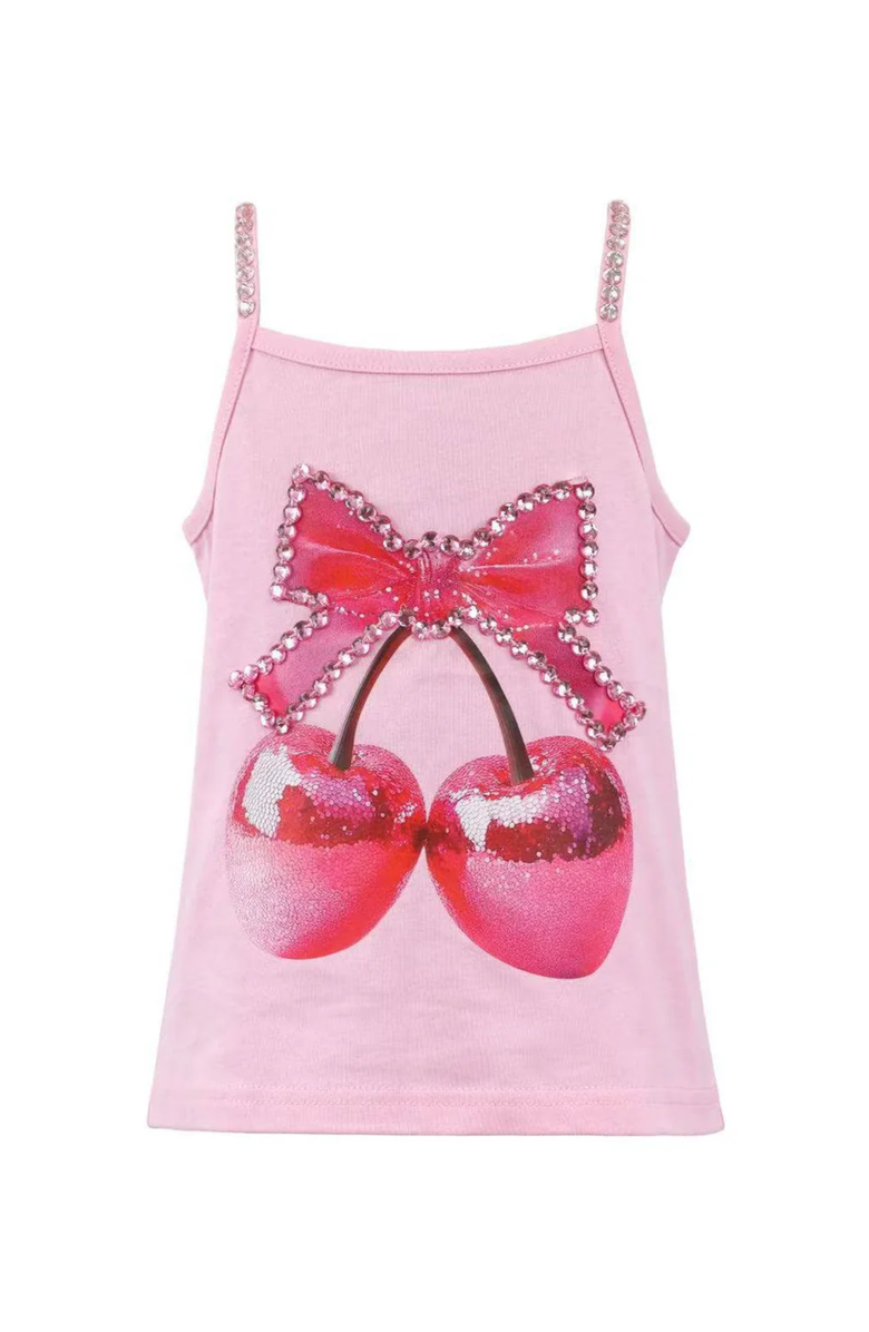 Lola + The Boys Disco Cherry Tank Top, Main, color, Pink