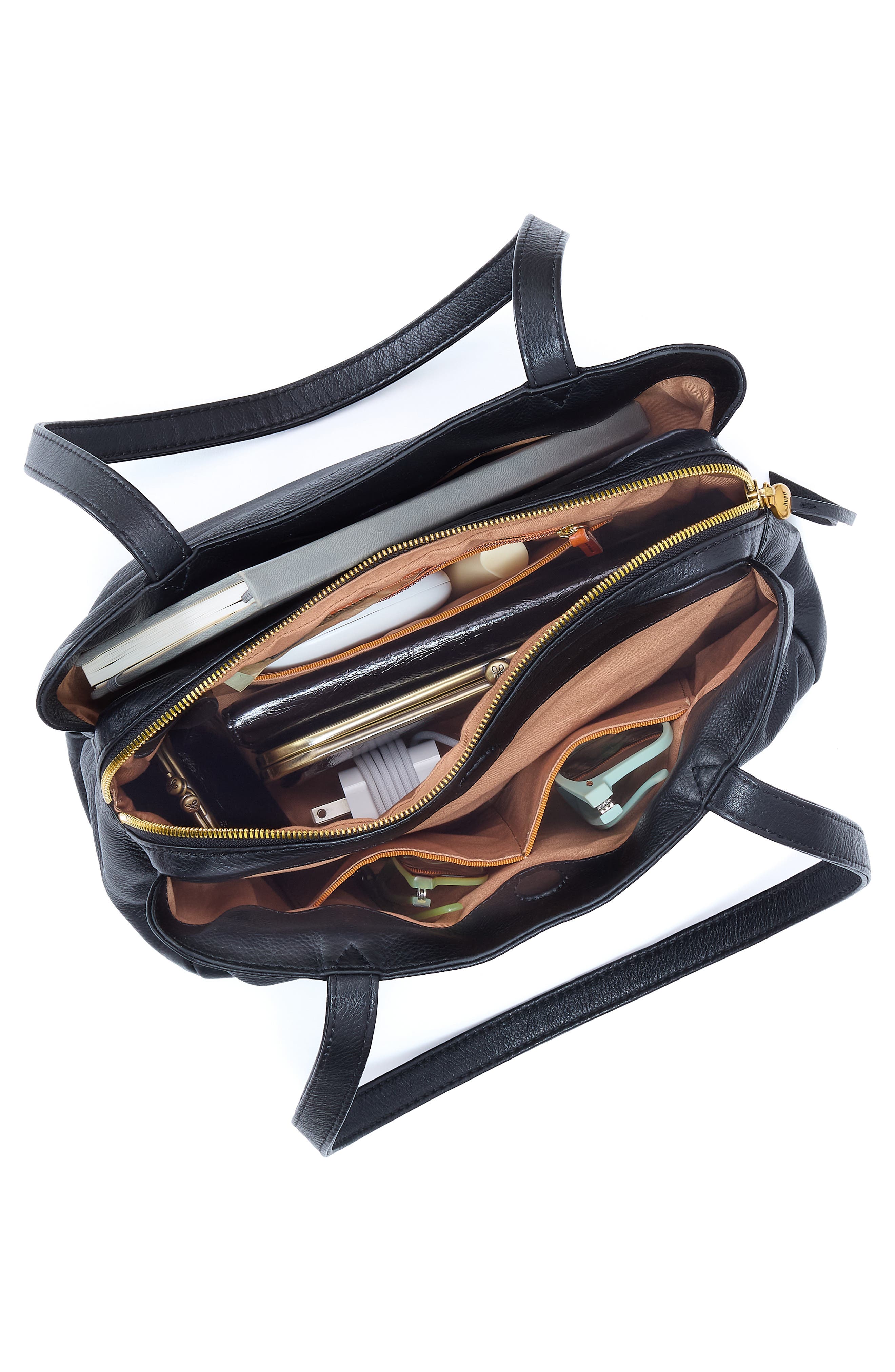 Starr Leather Tote, Alternate, color, BLACK