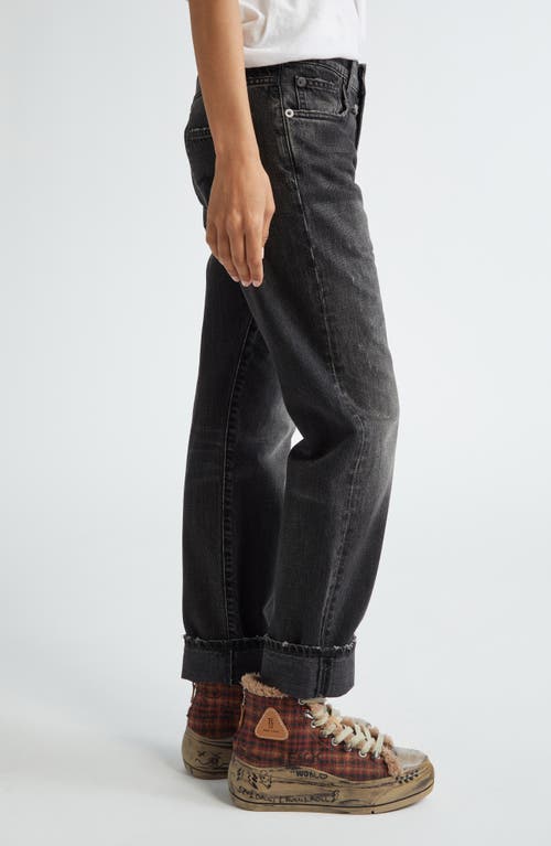 R13 Cuffed Boyfriend Jeans In Black