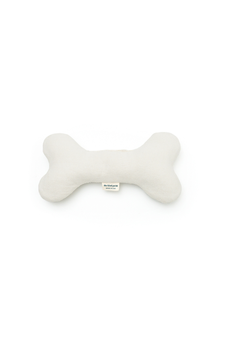 Organic Dog Toy for Gentle Chewers | Plush Hemp & Cotton Dog Bone | USA Made, Main, color, Ivory
