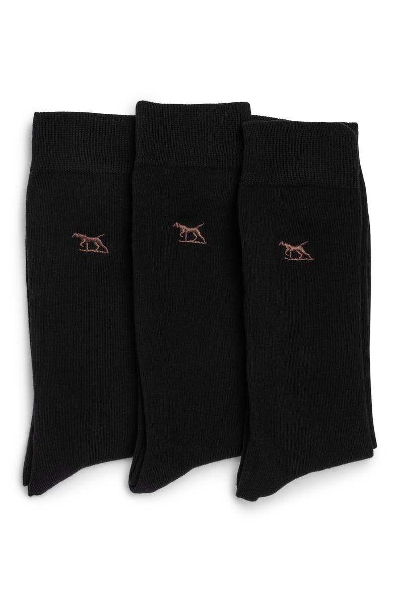 Rodd & Gunn Dry Plains 3-Pack Cotton Blend Crew Socks, Alternate, color, Onyx