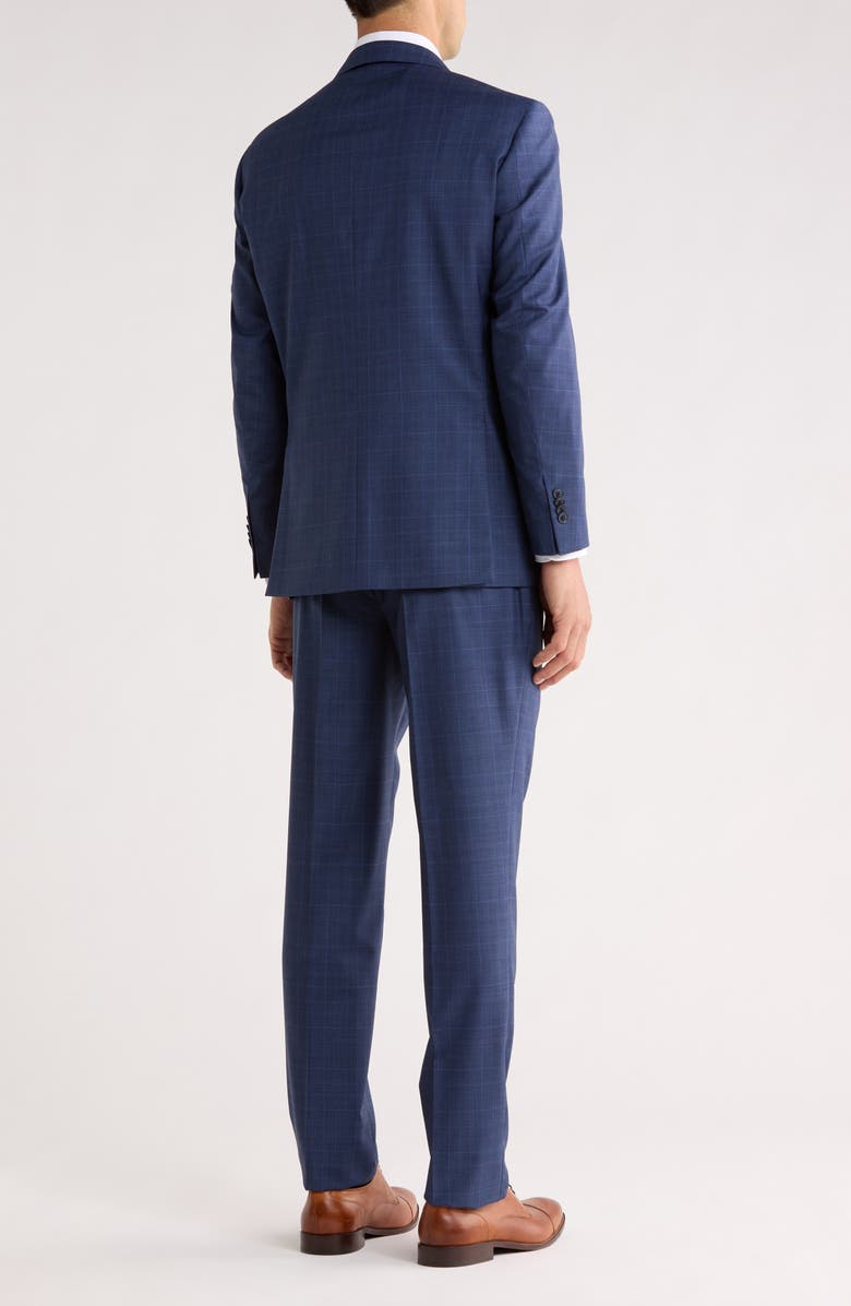 Peter Millar Flynn Classic Fit Windowpane Wool Suit, Alternate, color, Blue