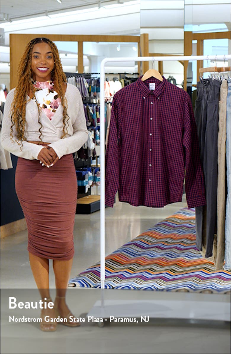 Gingham Check Cotton Button-Down Shirt, sales video thumbnail