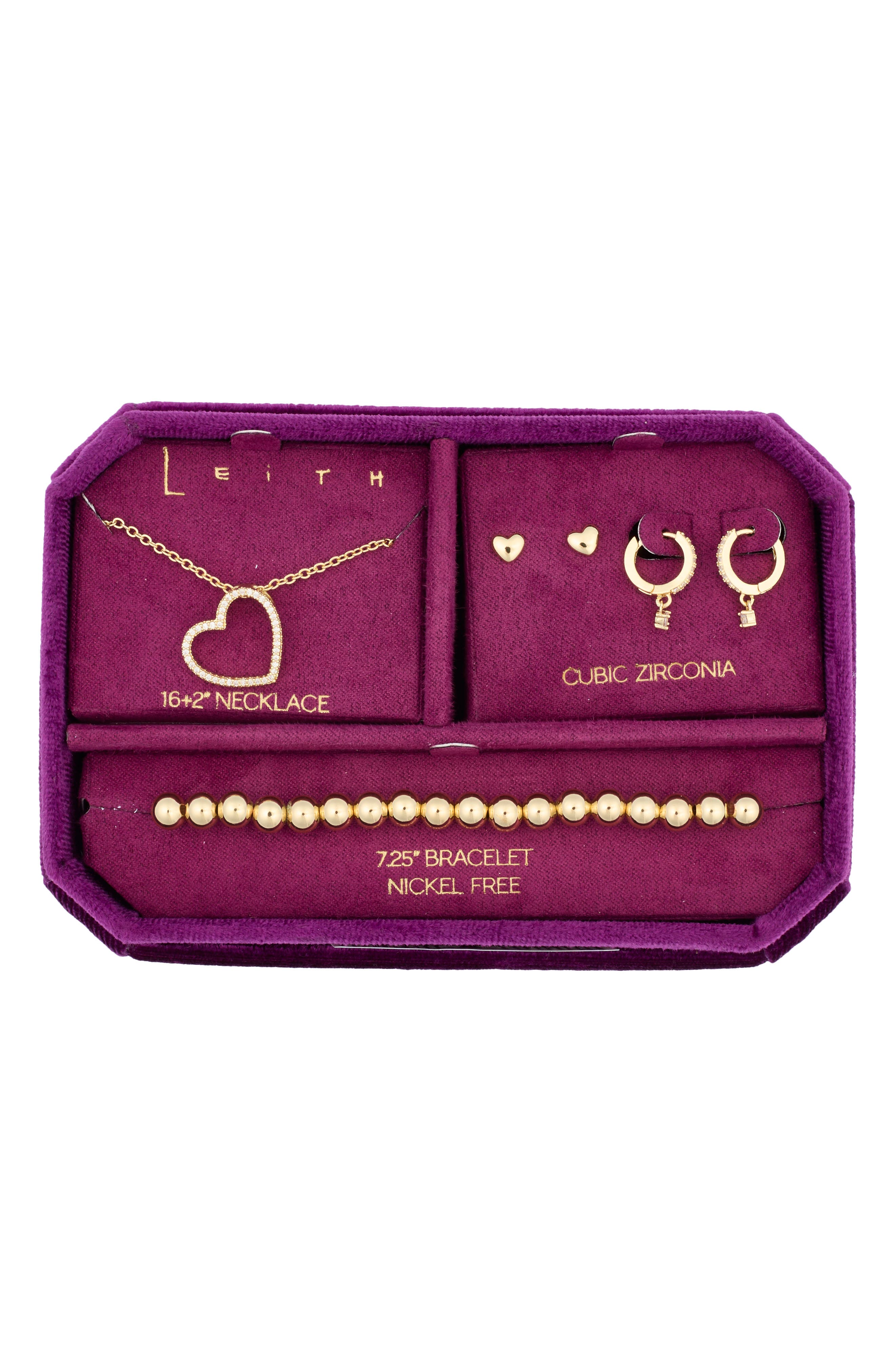 Leith Pavé Crystal Chain Necklace, Earrings & Bracelet Set