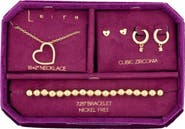 Leith Pavé Crystal Chain Necklace, Earrings & Bracelet Set