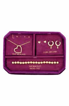 Leith Pavé Crystal Chain Necklace, Earrings & Bracelet Set