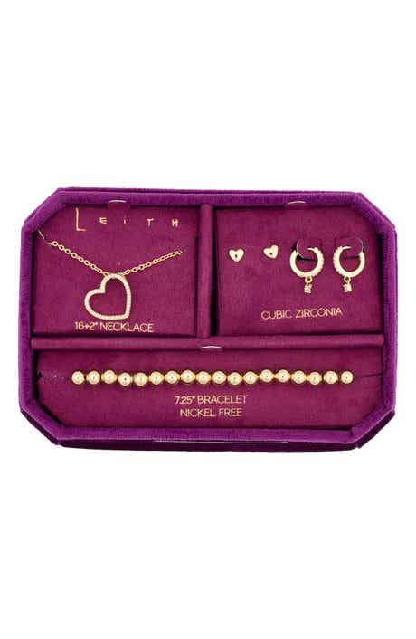 Leith Pavé Crystal Chain Necklace, Earrings & Bracelet Set