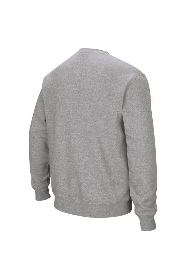 Men's Colosseum Heather Gray West Virginia Mountaineers Arch & Logo Crew Neck Sweatshirt, Alternate, color, Heather Gray