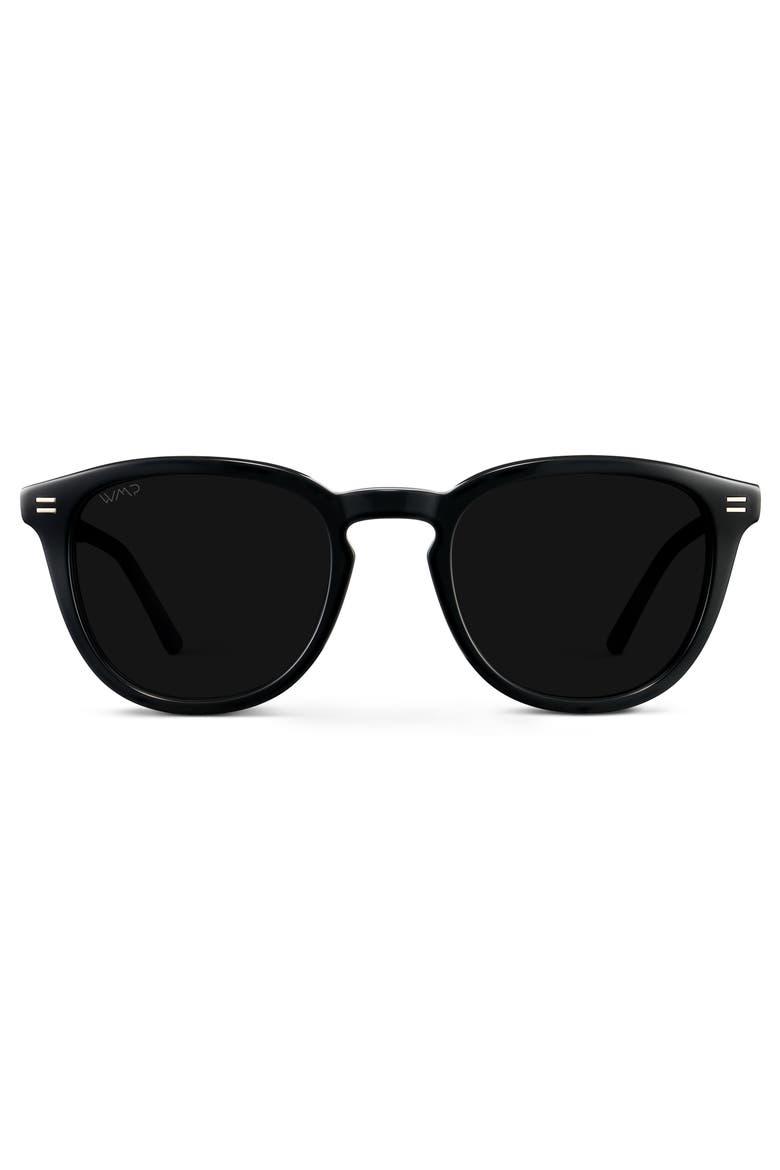 Walker - 50mm Rounded Oval Polarized Sunglasses, Main, color, Black